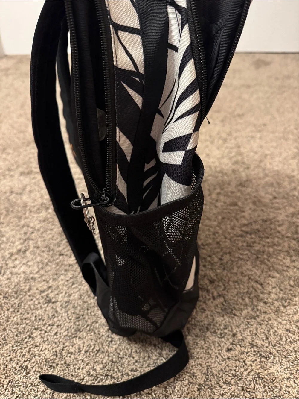 Nike Black & White Backpack with Orange Swoosh